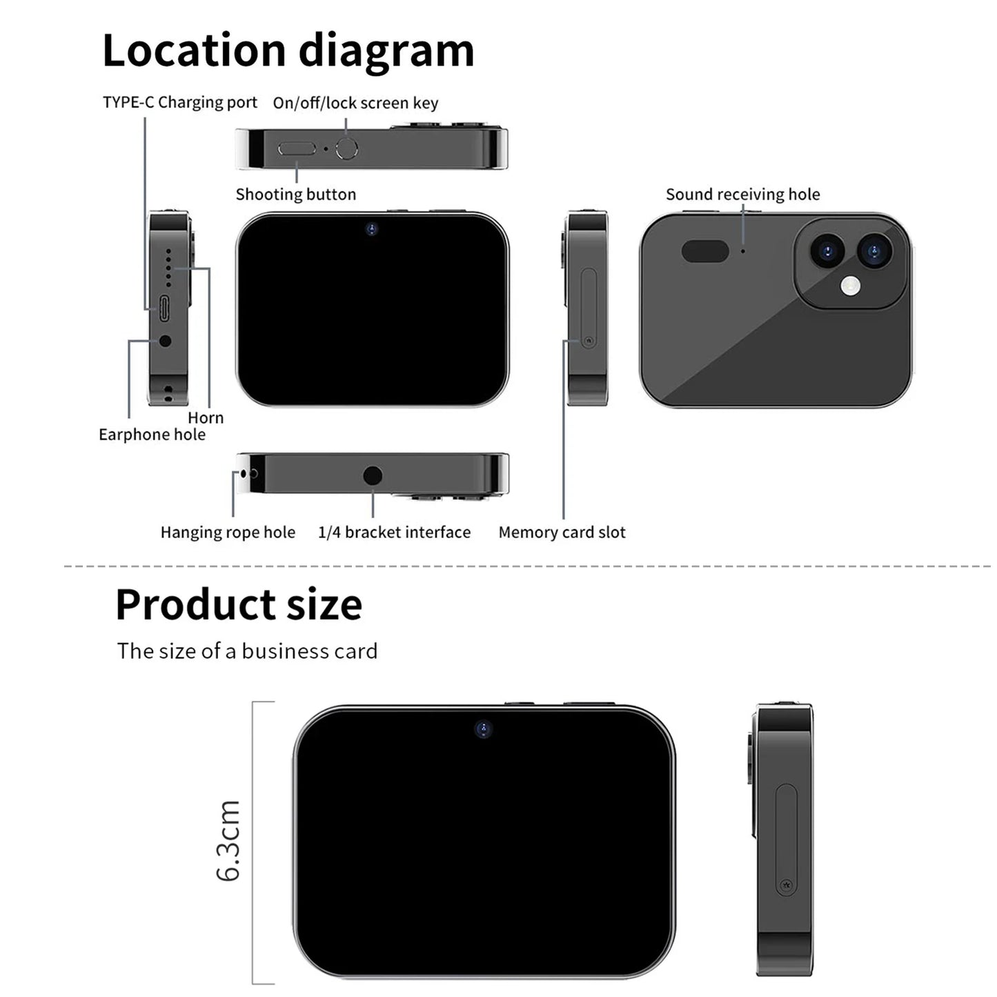 Digital Zoom 3 Inch HD 4k 64MP Touch Screen 16X Camera