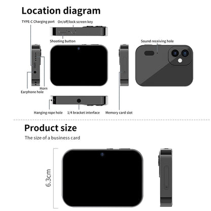 Digital Zoom 3 Inch HD 4k 64MP Touch Screen 16X Camera