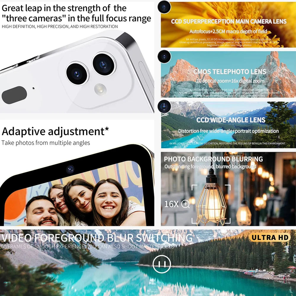 Digital Zoom 3 Inch HD 4k 64MP Touch Screen 16X Camera