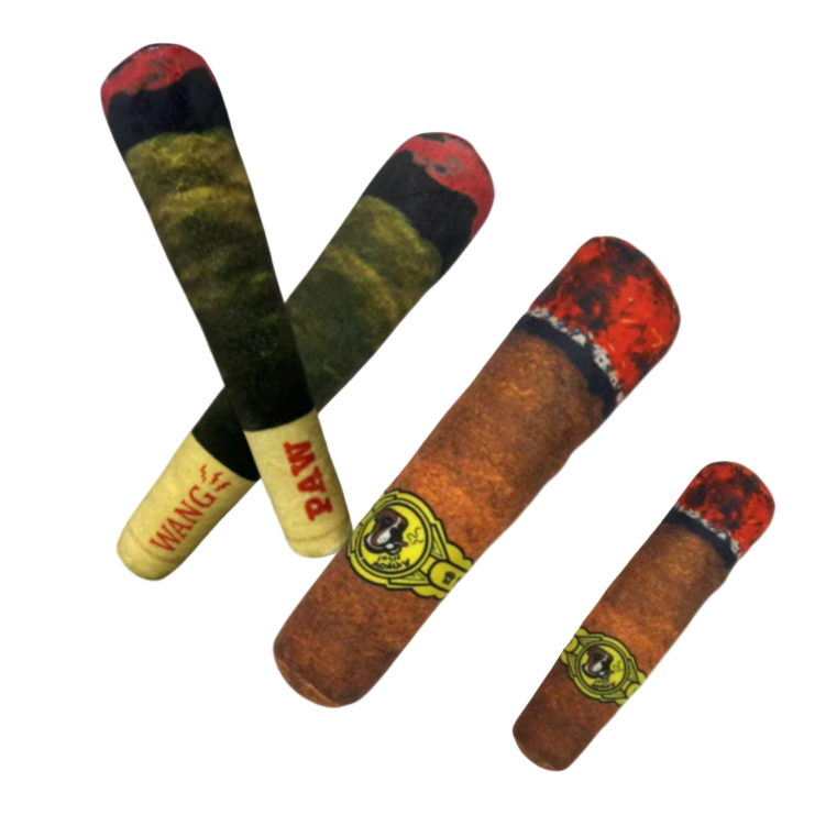 Joint and Cigar Plush Squeaky Toy
